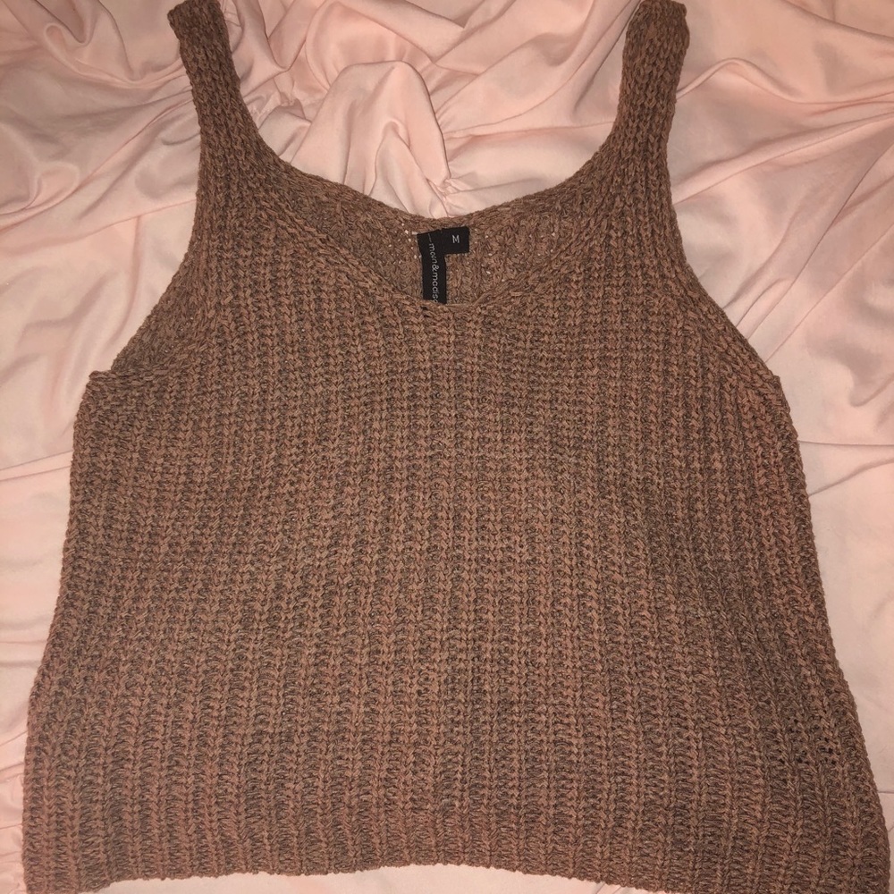 Muave/Taupe Knit Crop Top